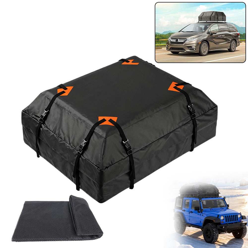 Bolsa de techo para coche, tela Oxford 420D reforzada, impermeable y con protección solar, bolsa de almacenamiento de equipaje para camping y exteriores.