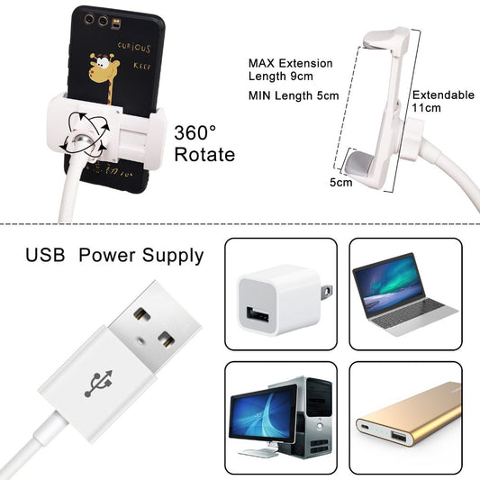 Aro de luz LED de estudio para selfies con soporte de teléfono móvil para transmisiones en vivo de YouTube y maquillaje, lámpara de cámara para iPhone y Android.