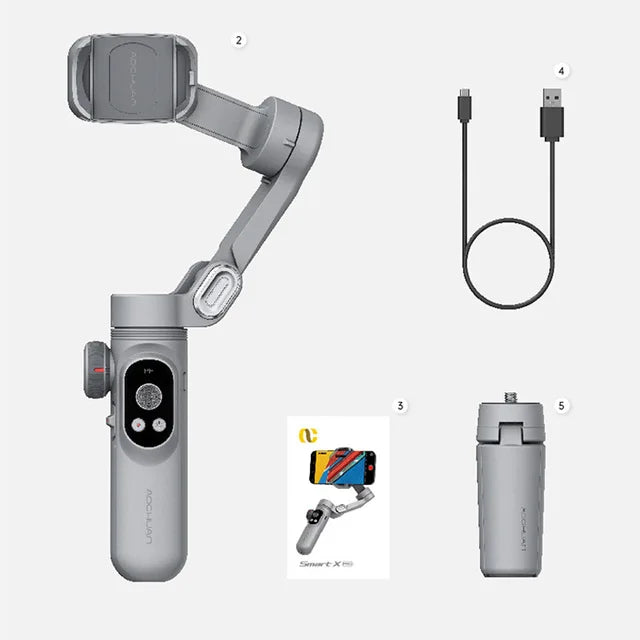 Estabilizador de Tres Ejes XPro para Teléfono Móvil – Gimbal Antivibración para Vídeos Cortos de TikTok, Vlogs, Grabaciones Portátiles y Retransmisiones en Directo