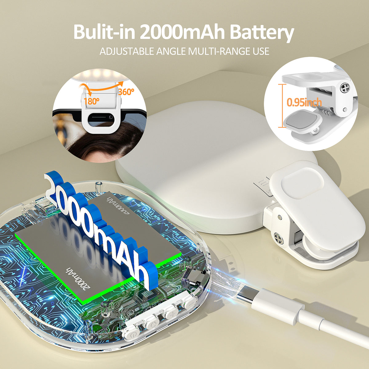 Luz de relleno para teléfono móvil, aro de luz para transmisiones en directo, luz LED para fotografía con ordenador portátil y luz de relleno para videoconferencias