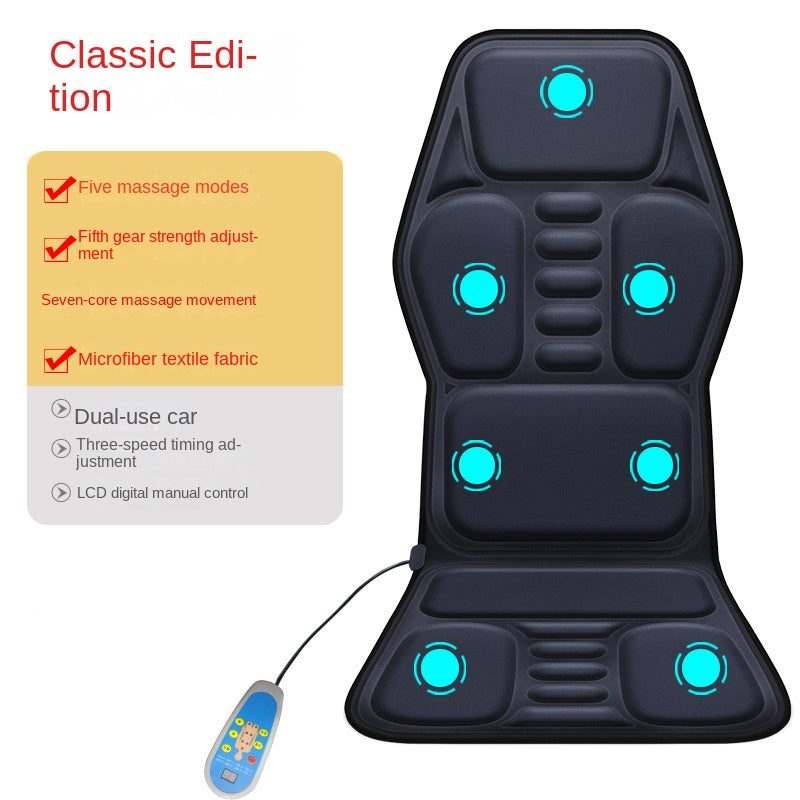 Cojín de masaje cervical multifuncional para coche y hogar con calefacción, vibración y masaje para cuello y espalda