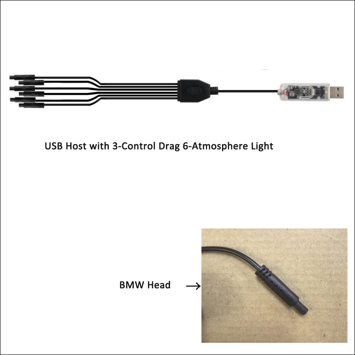 Luz ambiental LED de acrílico USB para coche con efecto de iluminación dinámica y estilo fluido