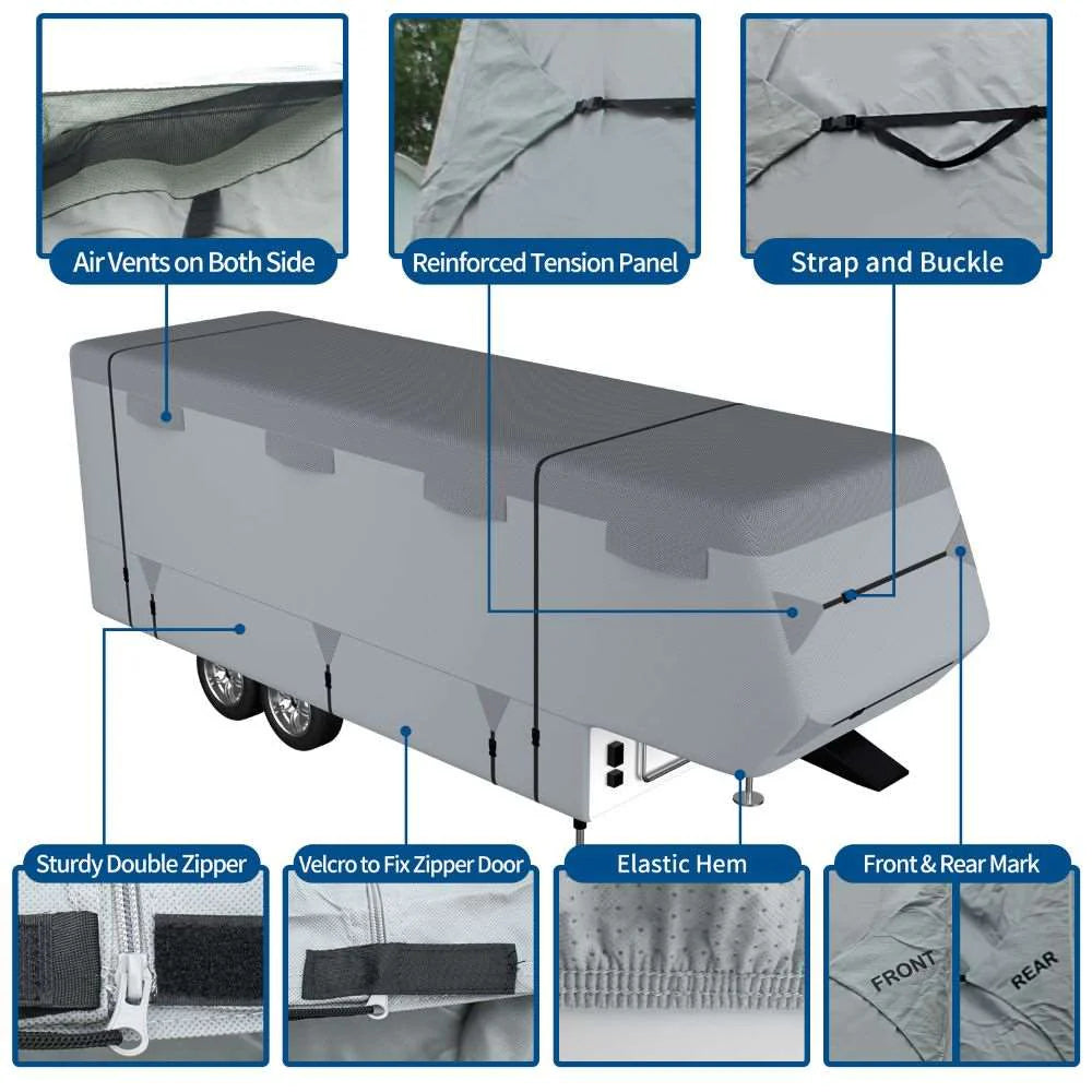 Funda Umbrauto para autocaravana de quinta rueda, 7 capas reforzadas, protección UV, impermeable y transpirable