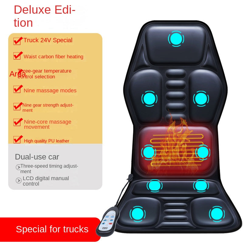 Cojín de masaje cervical multifuncional para coche y hogar con calefacción, vibración y masaje para cuello y espalda