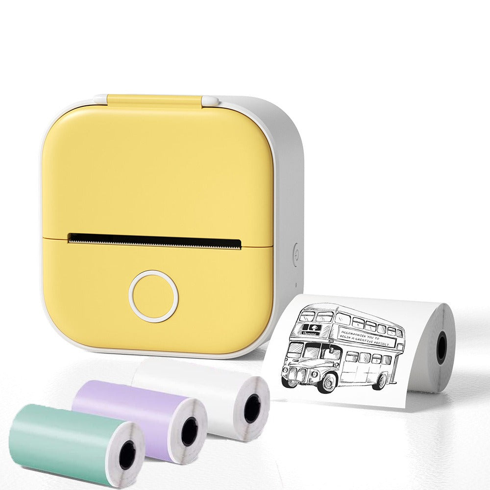 Versión internacional T02, mini impresora térmica portátil Bluetooth de bolsillo para uso doméstico, para imprimir etiquetas, fotos y notas