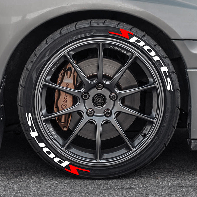 Pegatinas de letras para neumáticos de coche serie SPORTS, adhesivos 3D personalizables para modificación y decoración de neumáticos, estilo DIY