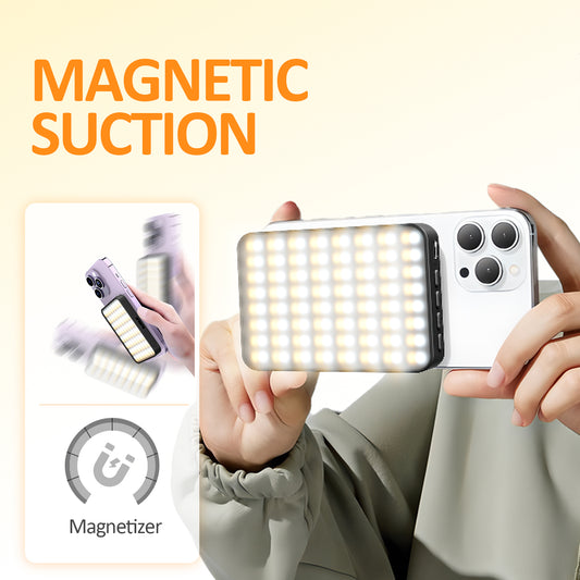 Luz de Relleno LED Magnética – Luz para Videoconferencias, Teléfono y Cámara, para Fotografía, Retransmisiones en Directo y Uso Portátil