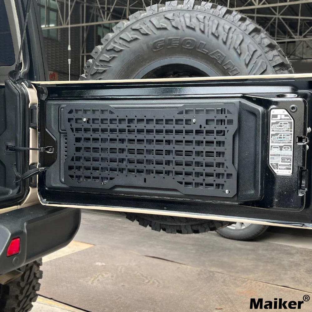 Panel táctico para portón trasero JK y JL con kit de herramientas y organizador, compatible con Jeep Wrangler 2007-2022 JK y JKU