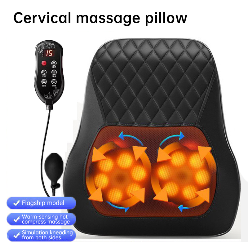 Almohada de masaje para cuello y hombros con amasamiento profundo y calor relajante