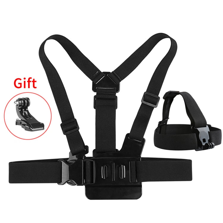 Arnés Ajustable de Pecho y Correa para Cabeza SHOOT para GoPro Hero 9, 8, 7, 5, Xiaomi Yi 4K, SJCAM SJ4000 y GoPro 7/8