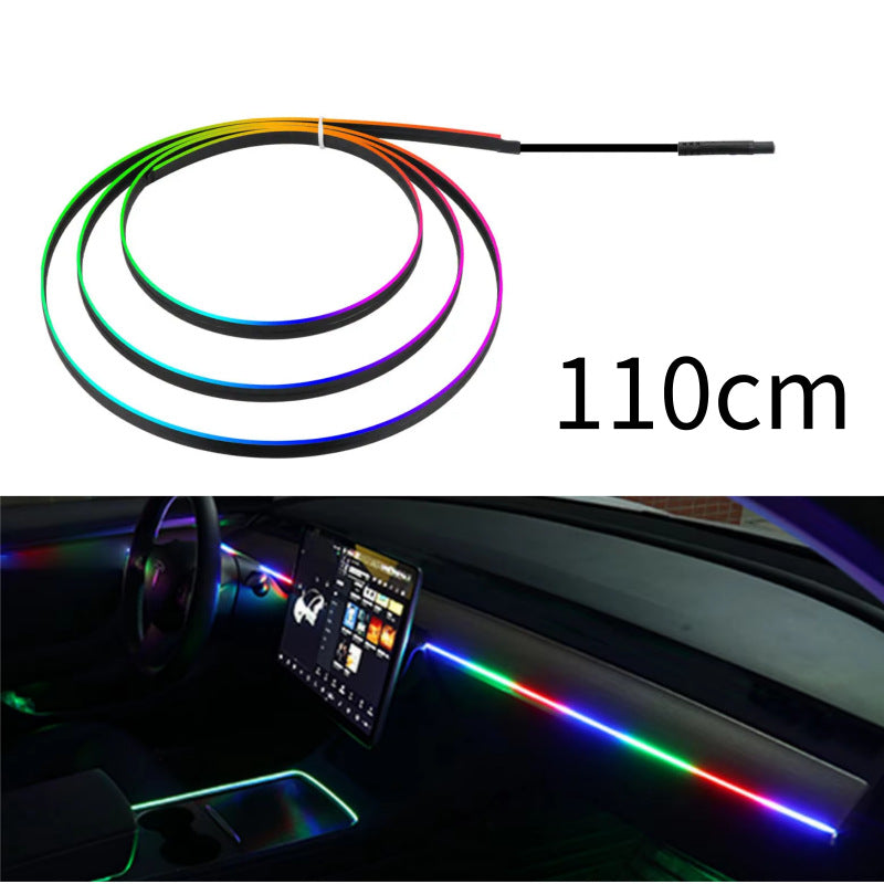 Luz ambiental LED de acrílico USB para coche con efecto de iluminación dinámica y estilo fluido