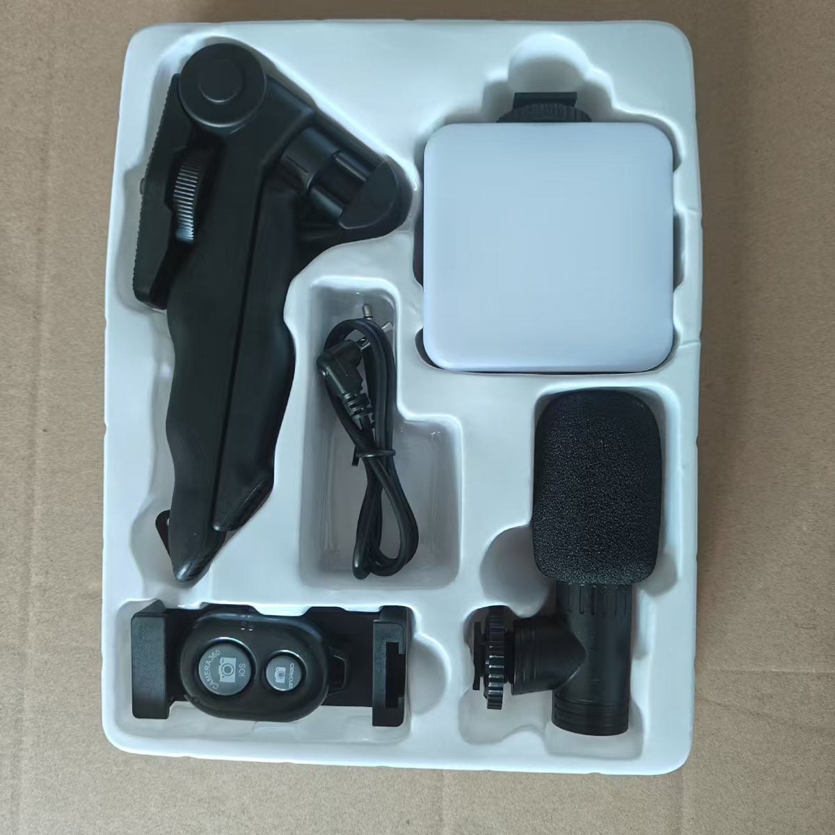 Luz de relleno de bolsillo de belleza para escritorio con patas/trípode y set de micrófono, lámpara de conferencias para cámara réflex y fotografía de mano con micrófono.