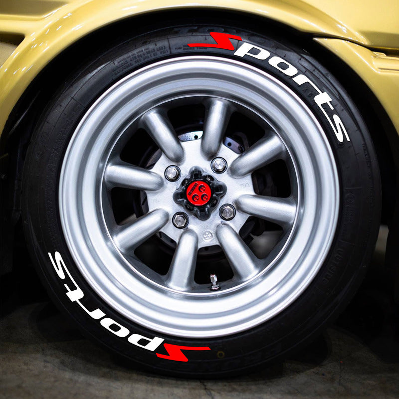Pegatinas de letras para neumáticos de coche serie SPORTS, adhesivos 3D personalizables para modificación y decoración de neumáticos, estilo DIY
