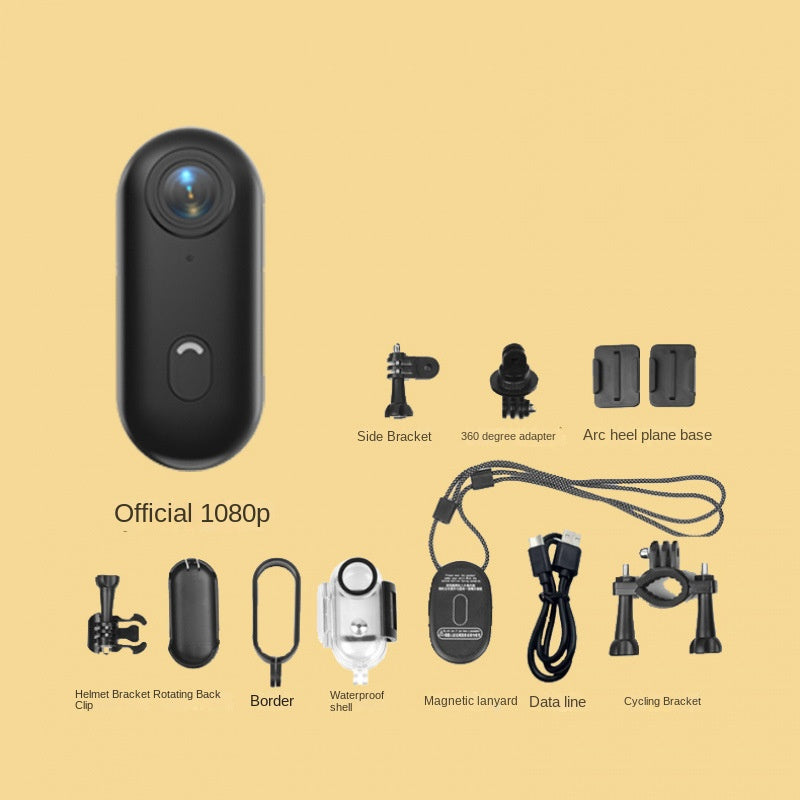 Cámara Deportiva Thumb con Clip Trasero Magnético – Cámara para Bicicleta, Grabadora Portátil para Deportes y Mascotas
