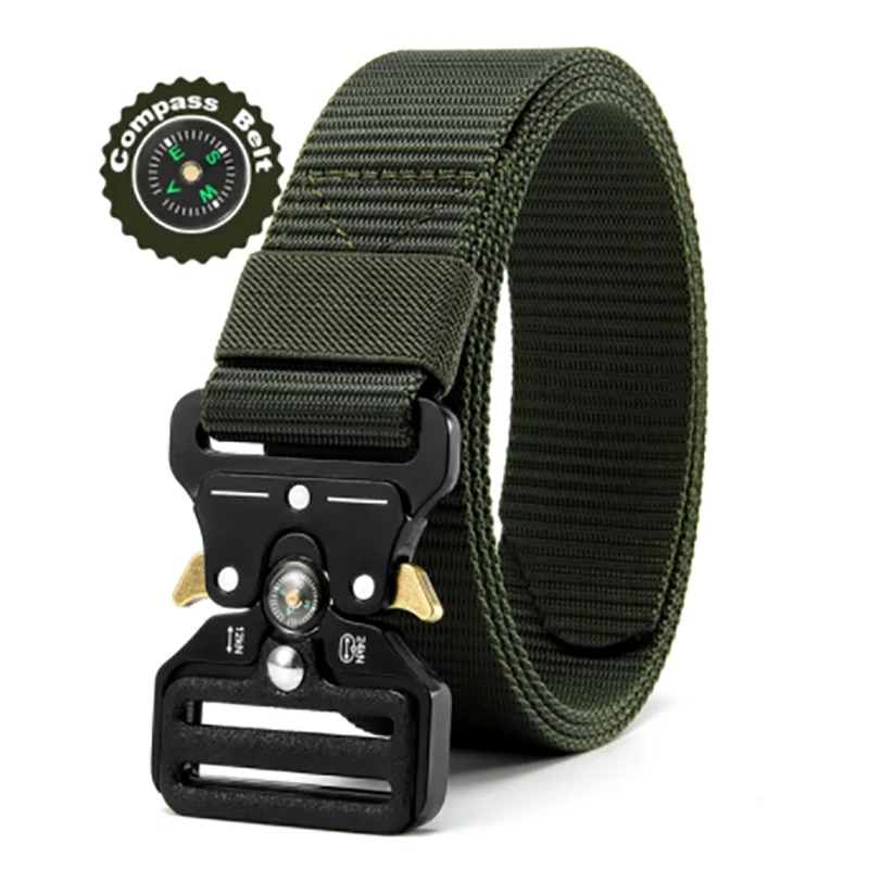 Cinturón multifunción para hombre y mujer con brújula, cinturón outdoor de alta calidad de lona y nailon, cinturón deportivo neutro para vaqueros.