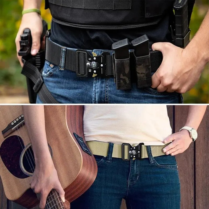 Cinturón multifunción para hombre y mujer con brújula, cinturón outdoor de alta calidad de lona y nailon, cinturón deportivo neutro para vaqueros.