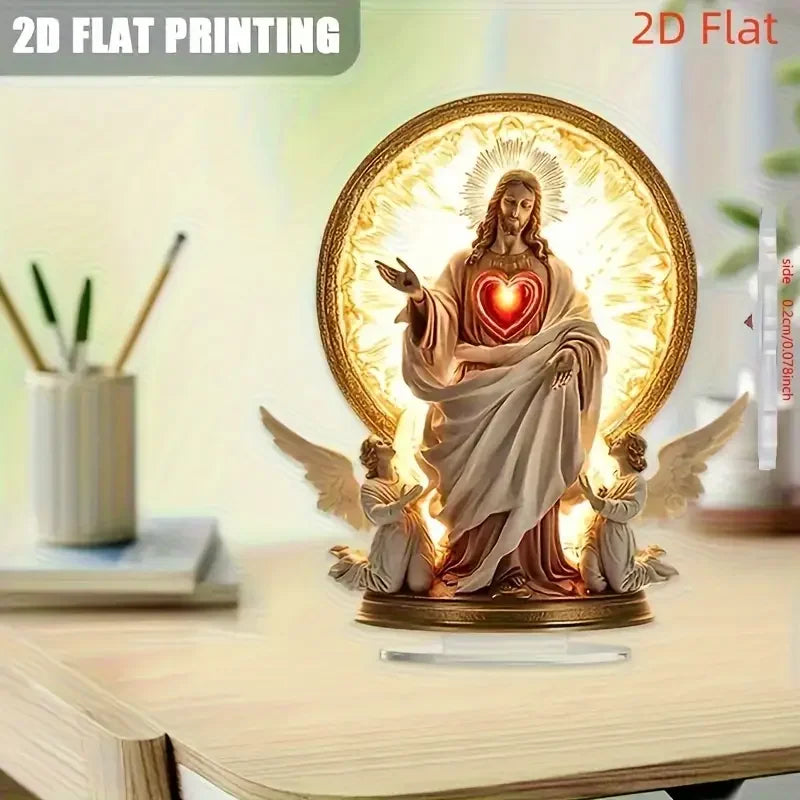1PCS Jesus Scene Related Characters Home Decoration Crafts Newborn Desktop Decoration Statues Ideal Festival Decoration Statues