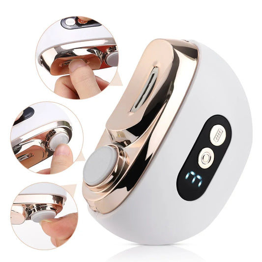 Cortauñas eléctrico 2 en 1 — Cortador automático recargable por USB con lima de uñas y luz LED, herramienta de manicura para personas mayores, adultos y bebés.