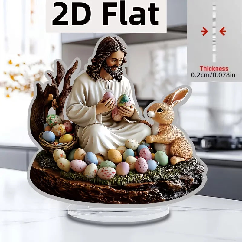 1PCS Jesus Scene Related Characters Home Decoration Crafts Newborn Desktop Decoration Statues Ideal Festival Decoration Statues
