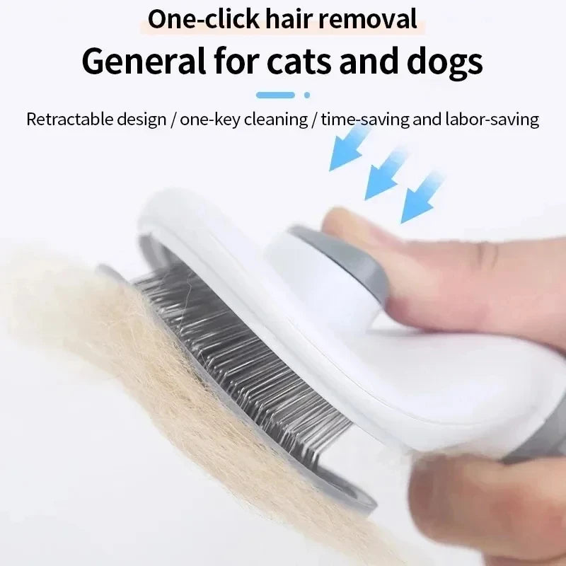Cepillo para perros y gatos, peine autolimpiante para eliminar el pelo, herramienta de aseo para mascotas, peine desenredante para perros y accesorios para mascotas.