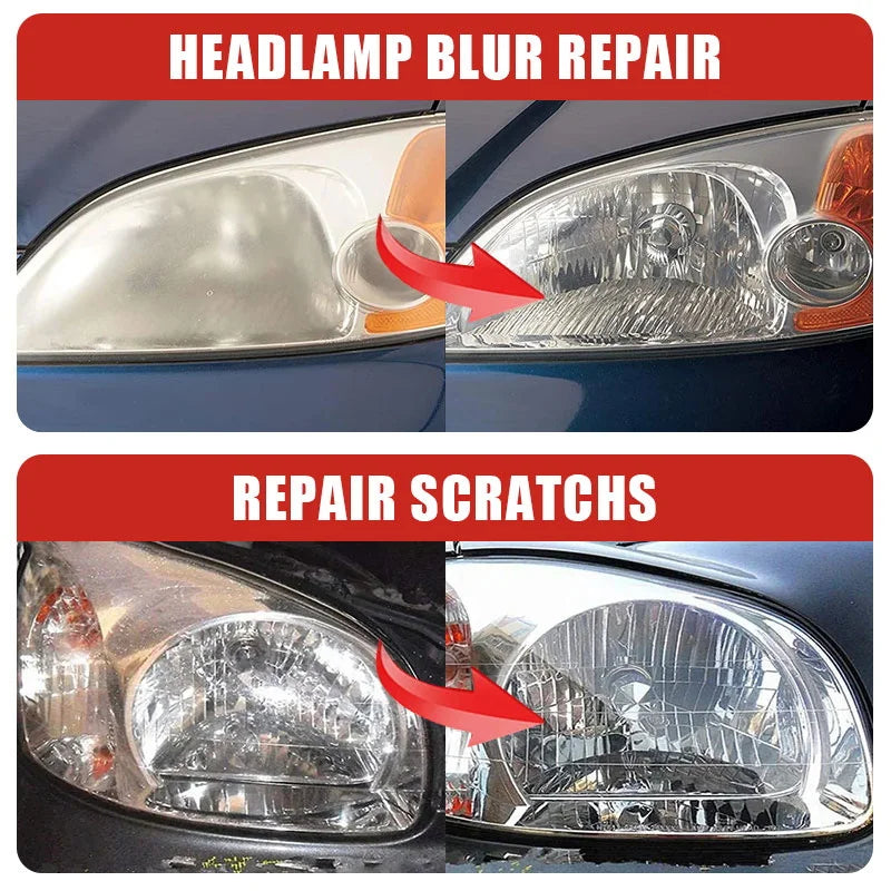 Car Headlight Restoration Polishing Kit, Headlamp Scratch Remover, Repair and Cleaning Paste, Oxidation Remover, Headlight Polish Liquid