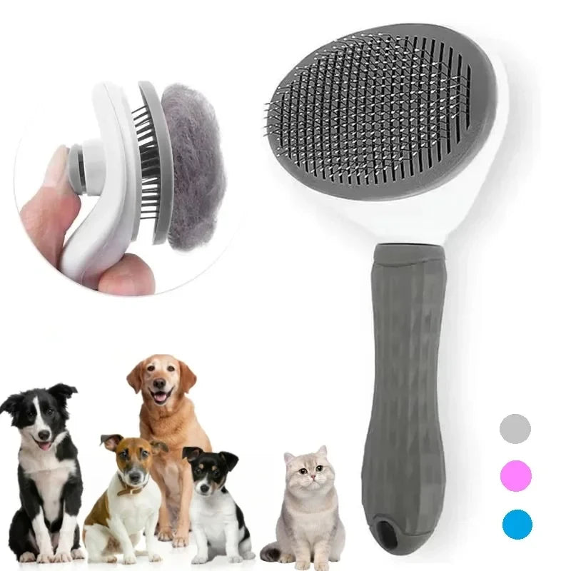 Cepillo para perros y gatos, peine autolimpiante para eliminar el pelo, herramienta de aseo para mascotas, peine desenredante para perros y accesorios para mascotas.