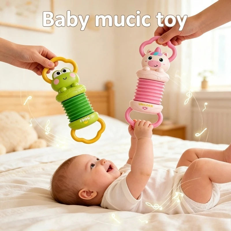 Unicorn musical accordion toy: Montessori sensory instrument for babies, newborn gift for 0-12 months, learning toy for toddlers, baby toys.