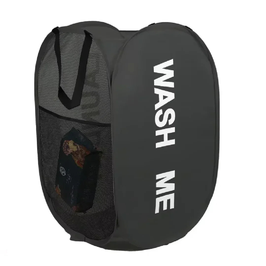 Cesto de ropa plegable portátil de malla con amplia abertura — Cesta transpirable y plegable que ahorra espacio, ideal para dormitorios, viajes y baño.