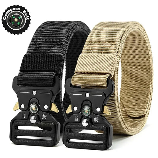 Cinturón multifunción para hombre y mujer con brújula, cinturón outdoor de alta calidad de lona y nailon, cinturón deportivo neutro para vaqueros.
