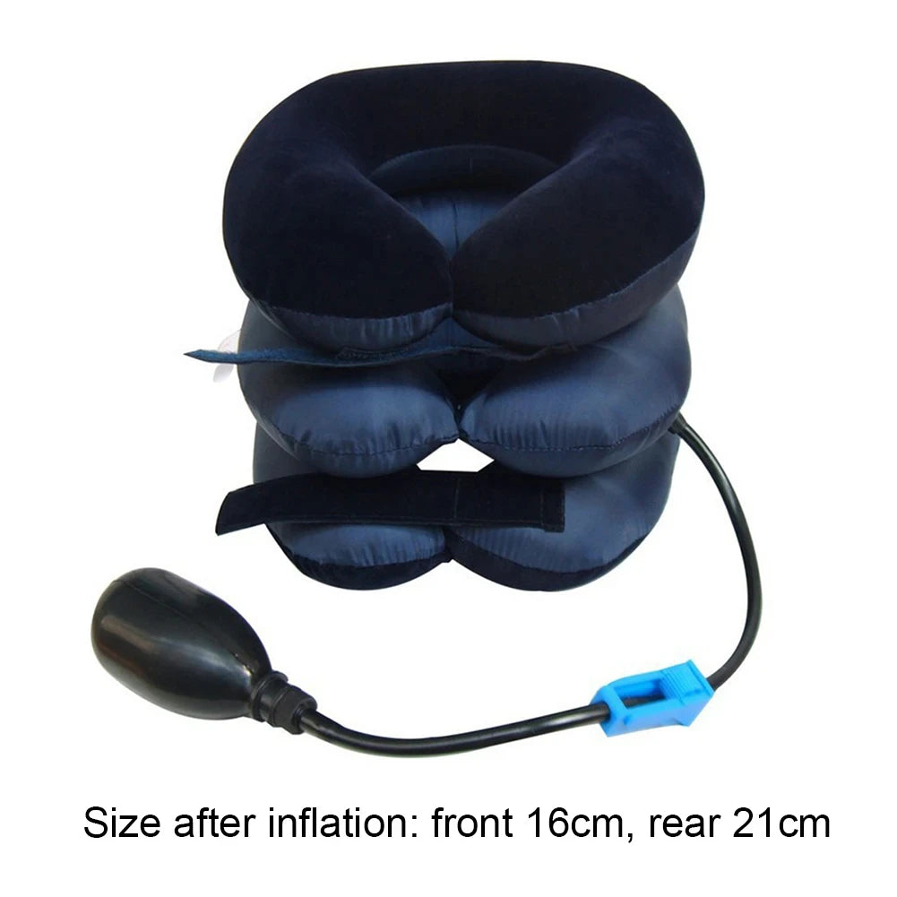 Dispositivo inflable de tracción cervical — Soporte para el cuello, ideal para uso en casa y oficina.