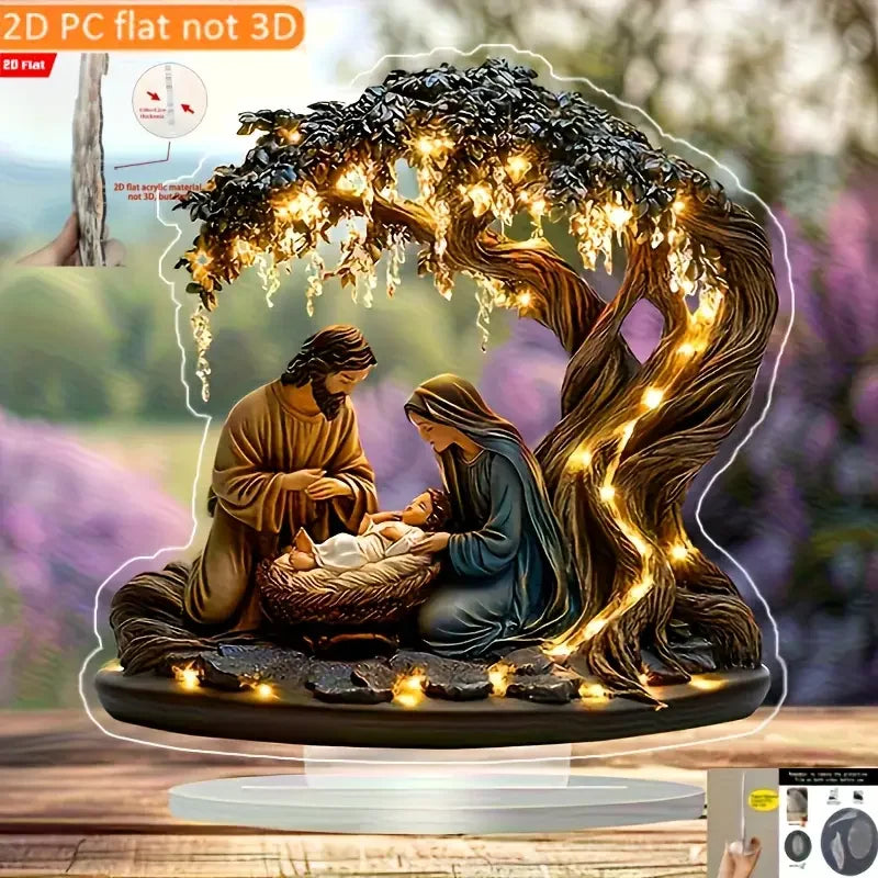 1PCS Jesus Scene Related Characters Home Decoration Crafts Newborn Desktop Decoration Statues Ideal Festival Decoration Statues
