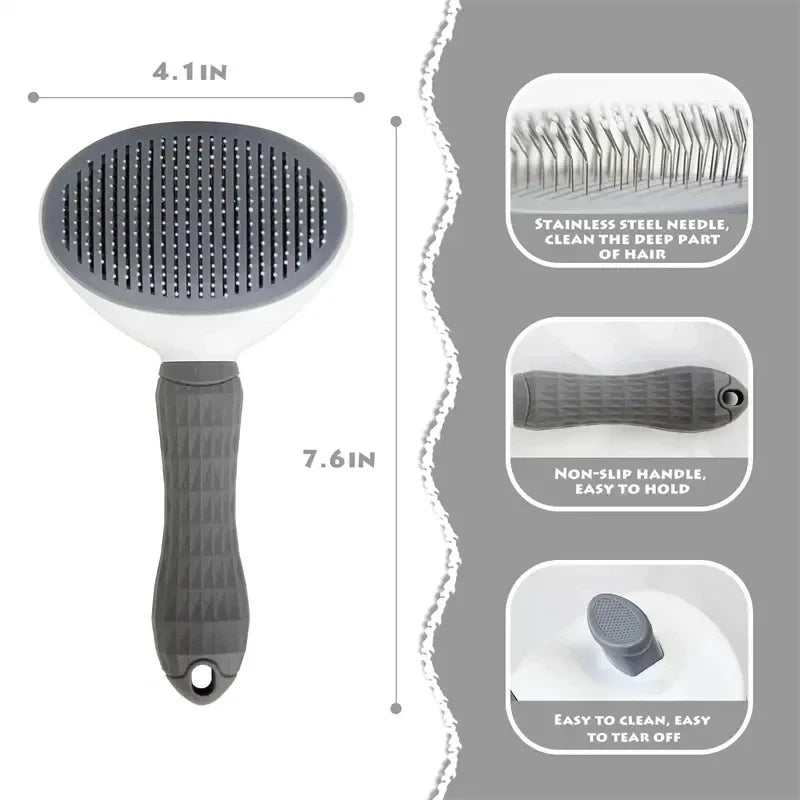 Cepillo para perros y gatos, peine autolimpiante para eliminar el pelo, herramienta de aseo para mascotas, peine desenredante para perros y accesorios para mascotas.