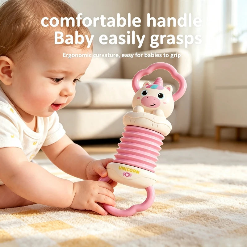Unicorn musical accordion toy: Montessori sensory instrument for babies, newborn gift for 0-12 months, learning toy for toddlers, baby toys.