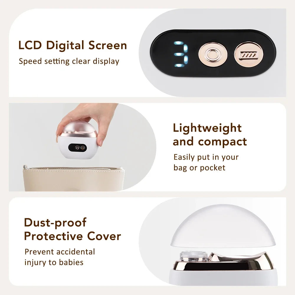 2-in-1 Electric Nail Clipper — USB Rechargeable Automatic Cutter with Nail File and LED Light, Manicure Tool for Seniors, Adults, and Babies.