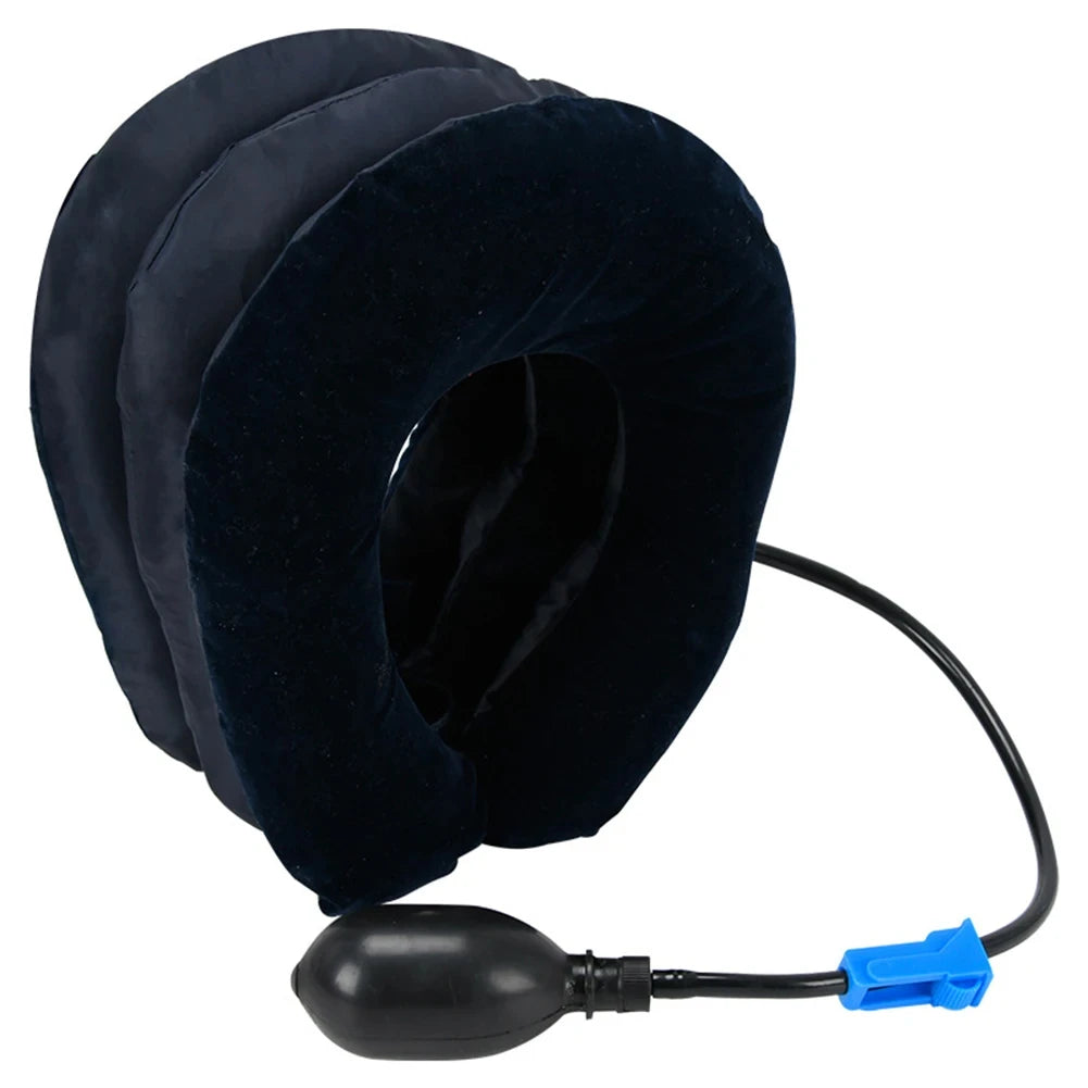 Dispositivo inflable de tracción cervical — Soporte para el cuello, ideal para uso en casa y oficina.