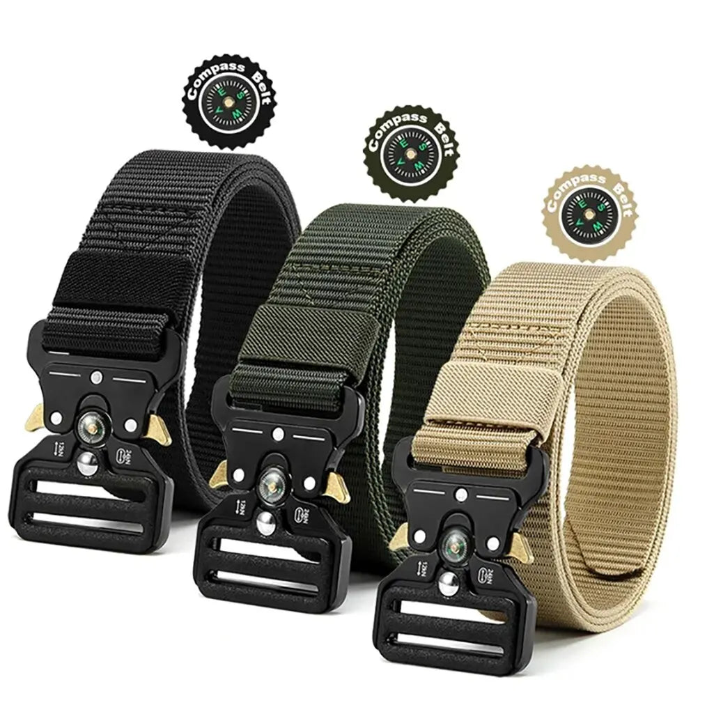 Cinturón multifunción para hombre y mujer con brújula, cinturón outdoor de alta calidad de lona y nailon, cinturón deportivo neutro para vaqueros.