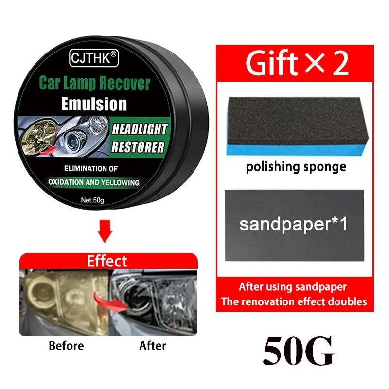 Car Headlight Restoration Polishing Kit, Headlamp Scratch Remover, Repair and Cleaning Paste, Oxidation Remover, Headlight Polish Liquid