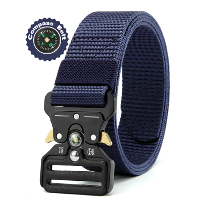 Cinturón multifunción para hombre y mujer con brújula, cinturón outdoor de alta calidad de lona y nailon, cinturón deportivo neutro para vaqueros.