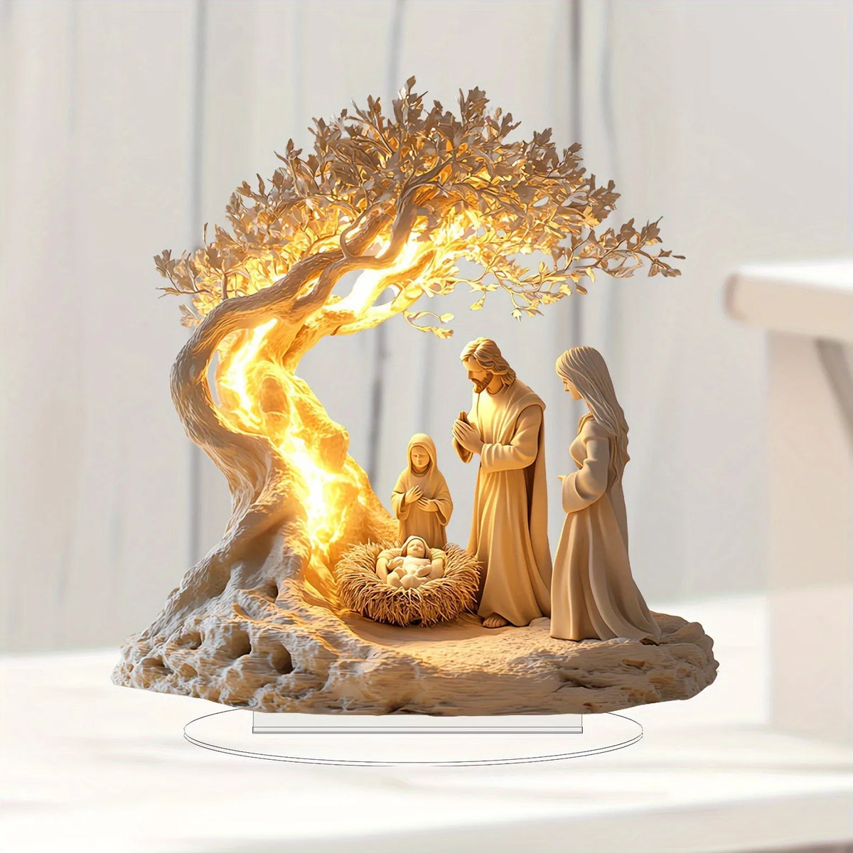 1PCS Jesus Scene Related Characters Home Decoration Crafts Newborn Desktop Decoration Statues Ideal Festival Decoration Statues