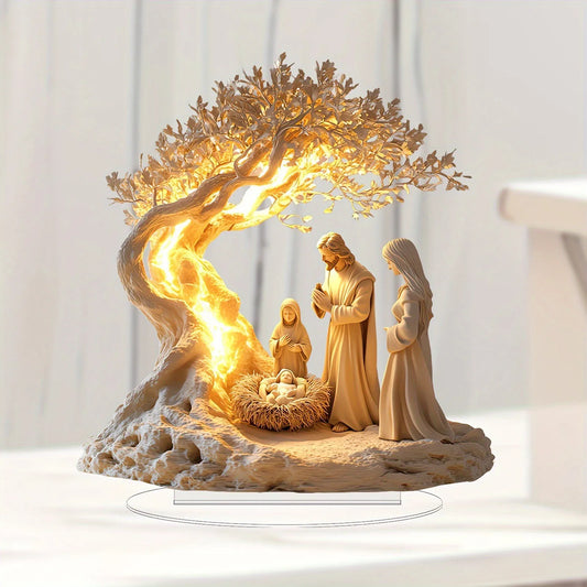 1 pieza de figuras decorativas relacionadas con la escena de Jesús, para decoración del hogar, figuras para escritorio y decoración de festividades.