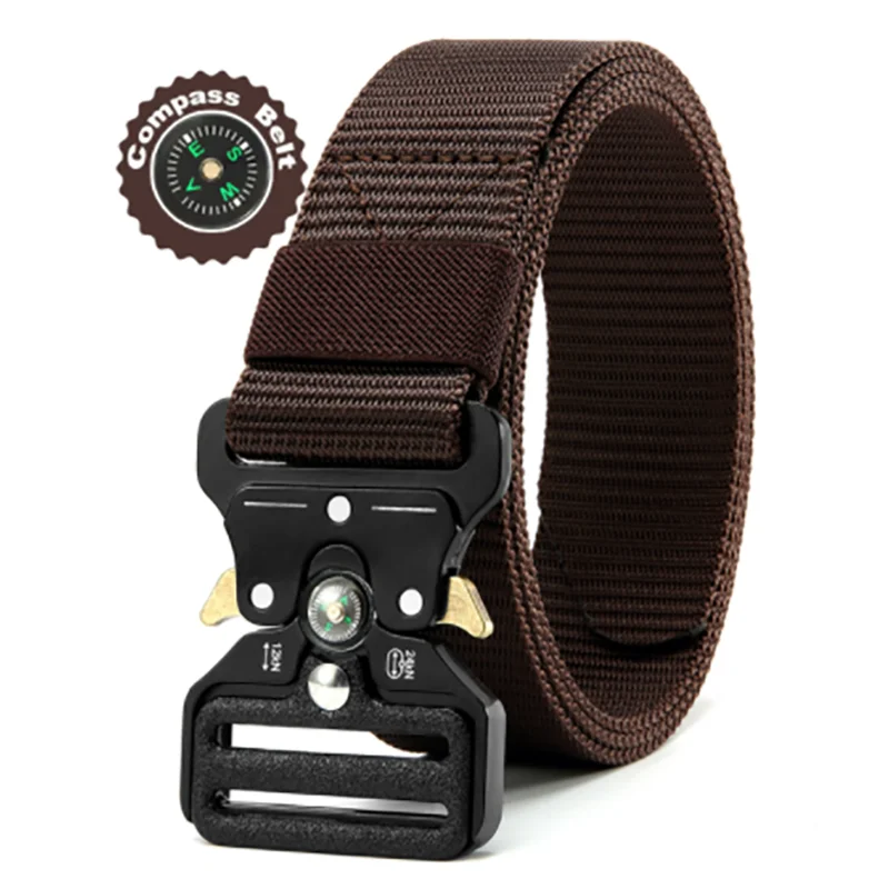 Cinturón multifunción para hombre y mujer con brújula, cinturón outdoor de alta calidad de lona y nailon, cinturón deportivo neutro para vaqueros.