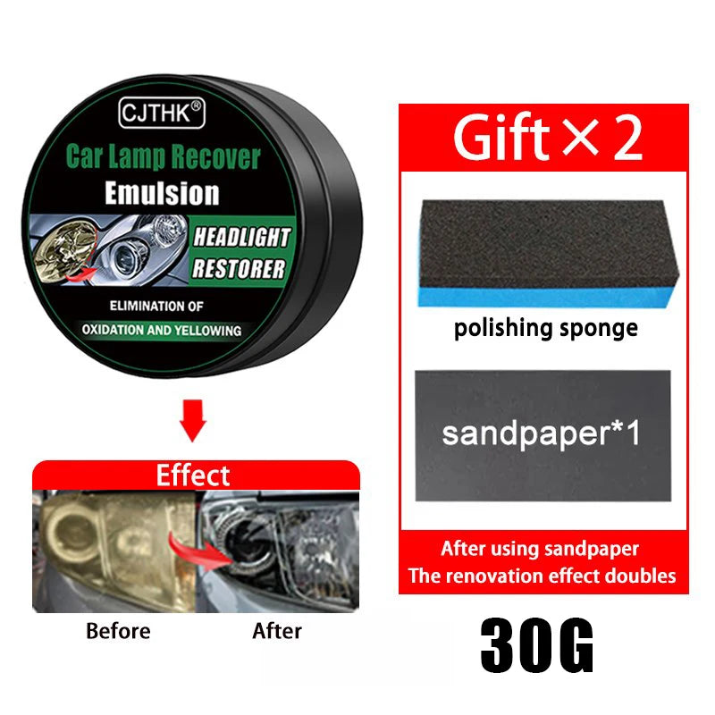 Car Headlight Restoration Polishing Kit, Headlamp Scratch Remover, Repair and Cleaning Paste, Oxidation Remover, Headlight Polish Liquid
